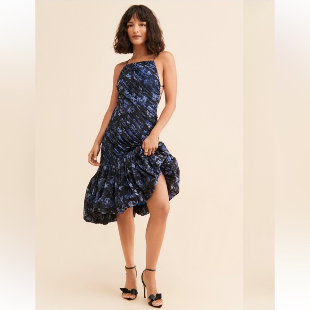 NWT Anthropologie Let Me Be Asymmetrical Ruched Dress. Size M
